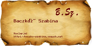 Baczkó Szabina névjegykártya